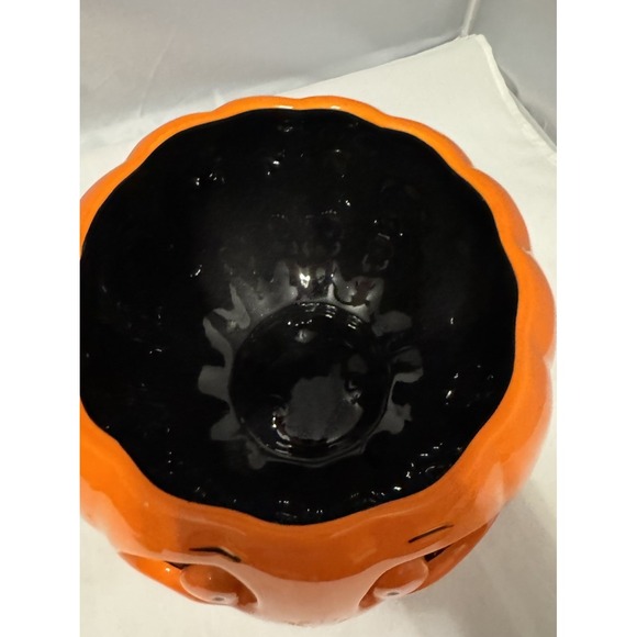 Bath & Body Works Jack O Lantern‎ 3 Wick Candle Holder Lg Harry Slatkin 2011 - Picture 2 of 6